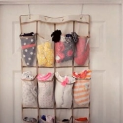 Organize Your Baby’s Clothes in hanging shoe organizer