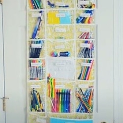 how to organize your school supplies at home in hanging shoe organizer